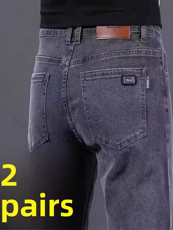 

Elastic Casual Jeans Men's plus Size Loose Straight Work Pants Autumn Winter Office Wear Durable Labor Protection Jeans