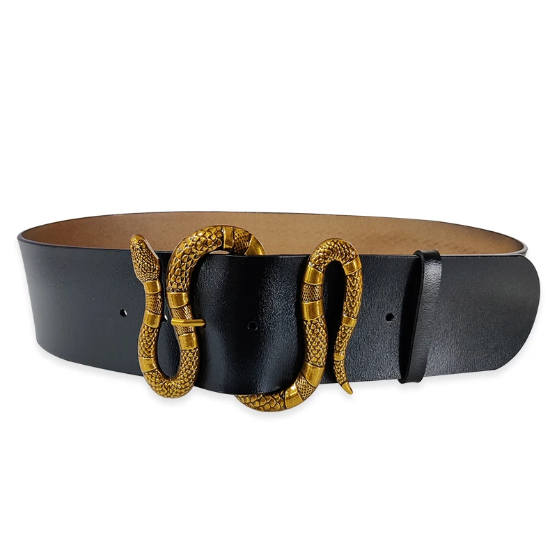 Marques de luxe haut de gamme ceinture en cuir femme élégante femme serpent large ceinture pour femmes goth corset cummerbund Punk hommes ceintures