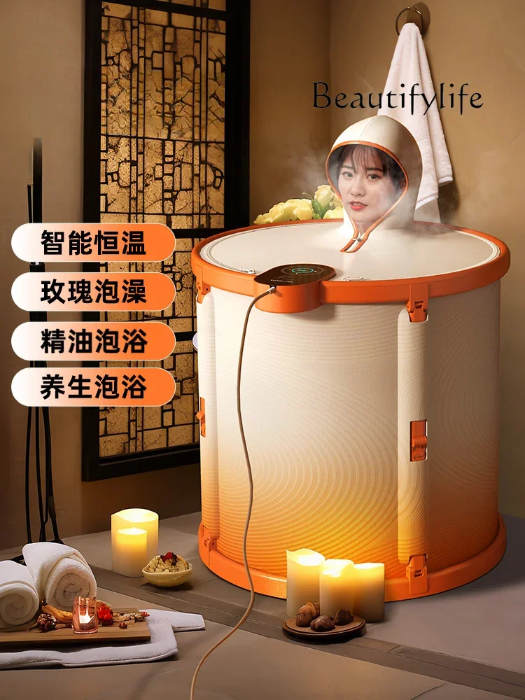 

Heating Bubble Folding Bath Bucket Household Adult Constant Temperature Bath Barrel Bidet Winter Bathtub