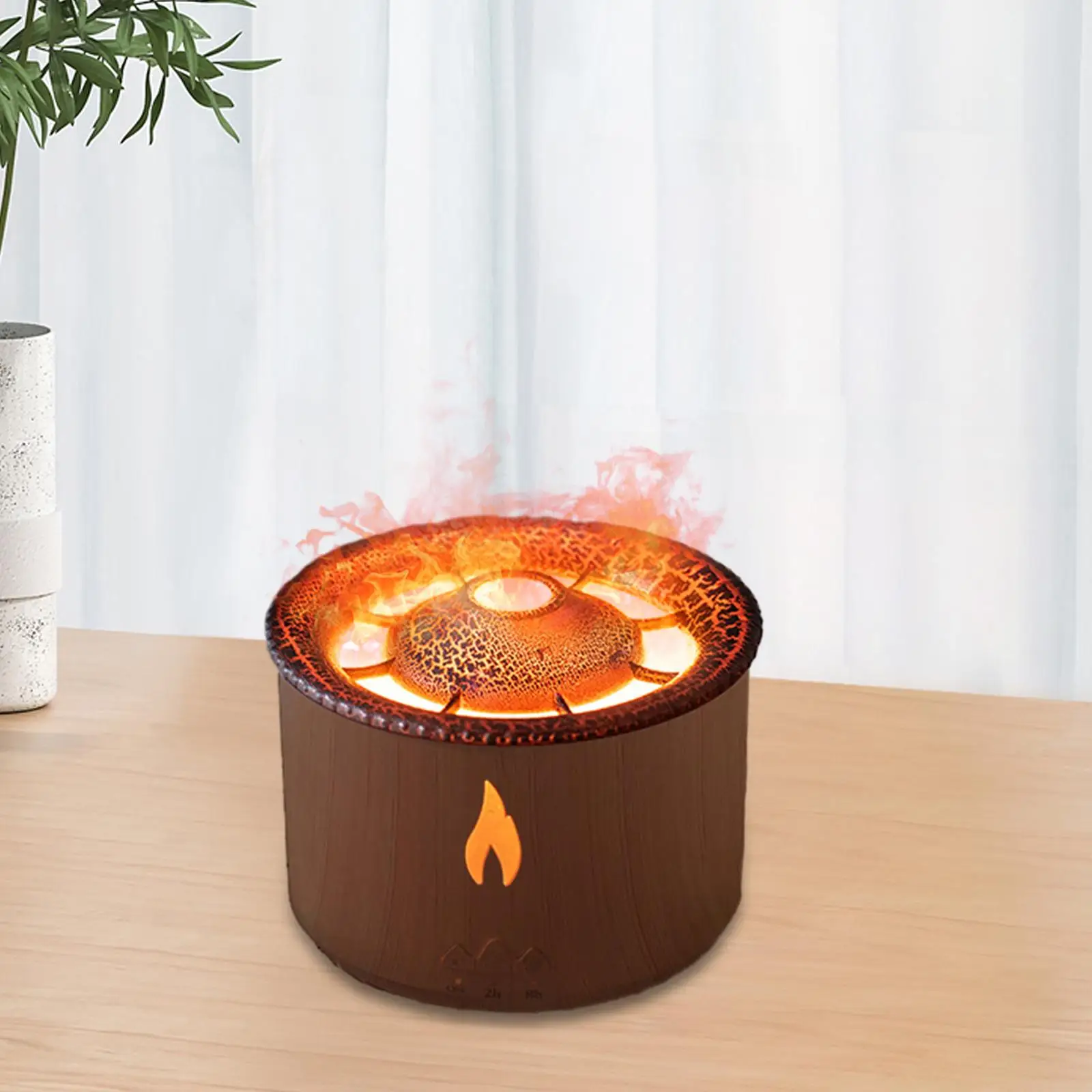 Simulated Flame Essential Oil Diffuser Humidifier US Adapter for Sleeping