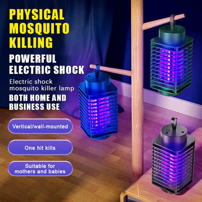 Silent LED Mosquito Killer Lamp USB Rechargeable Wall Mount Light Indoor Household Outdoor Camping Repellent Tool