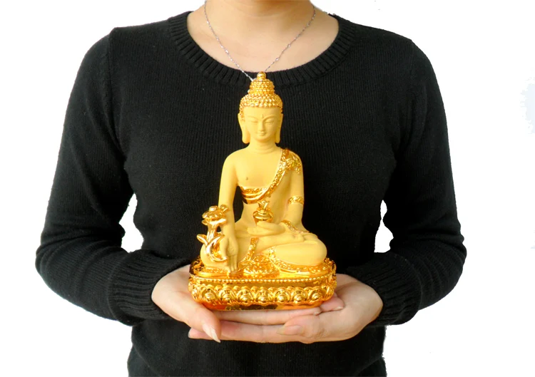 Special Offer-GOOD Buddhism HOME family lobby Effective gold the Medicine Buddha FENG SHUI statue -FREE SHIP