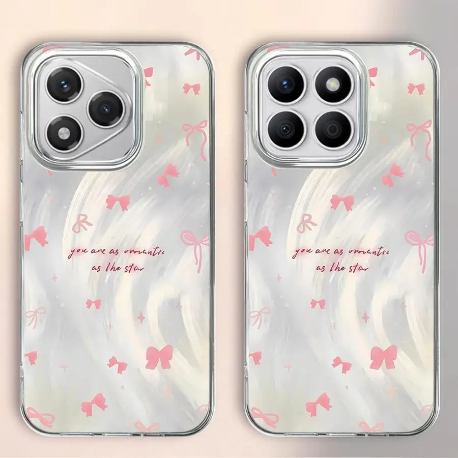 Funda blanda con diseño de lazo de cereza rosa para Honor X9b X9a X7b X8c X8b X9c 200 Pro X8a 400 Lite