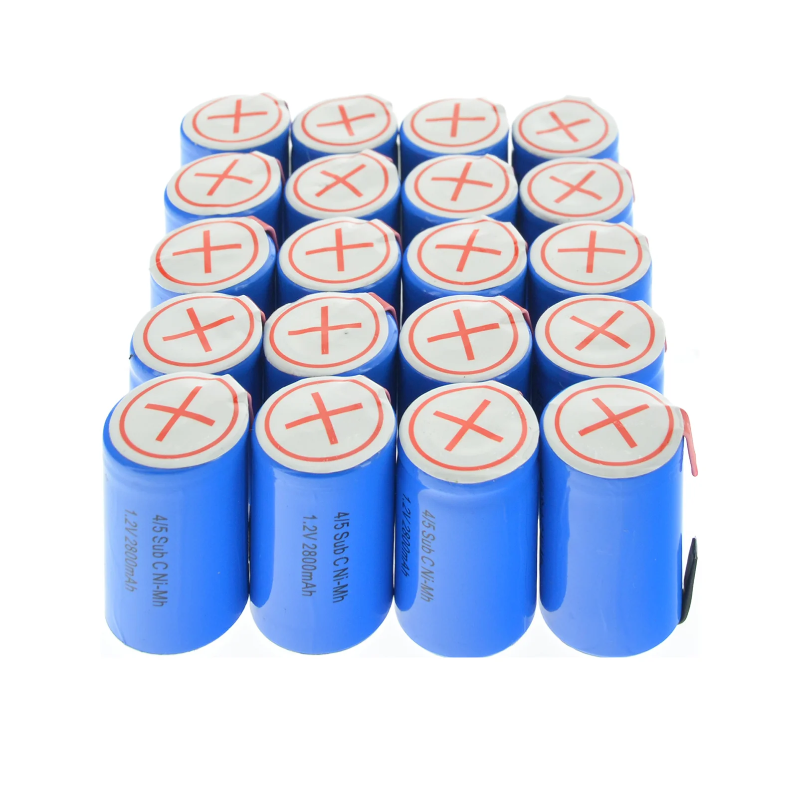 New 4/5 SC Sub C li-ion Li-Po Lithium Battery high-discharge 1.2V 2800mAh Rechargeable Ni-MH Batteries With Welding Tabs