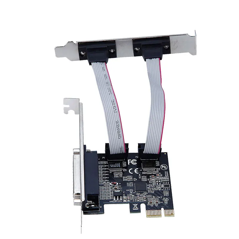 PCI-E to 2 DB9 RS232 Serial Ports + 1 DB25 Parallel LPT Port Adapter Card for Desktops Computer Components for ASIX TXB070