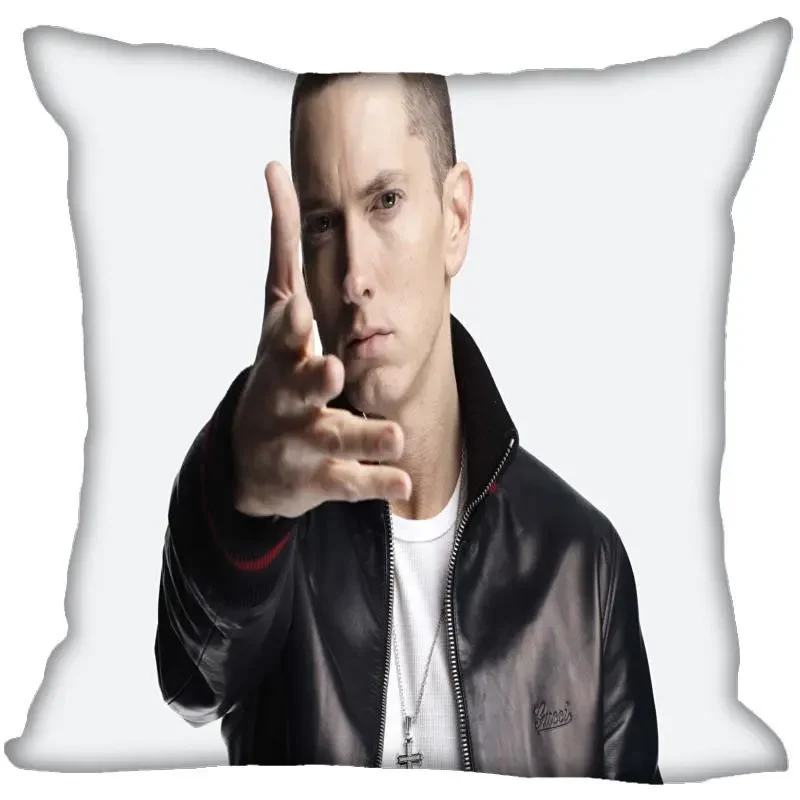 New Arrival Eminem Pillow Cover Bedroom Home Office Decorative Pillowcase Square Zipper Pillow cases Satin Soft No Fade