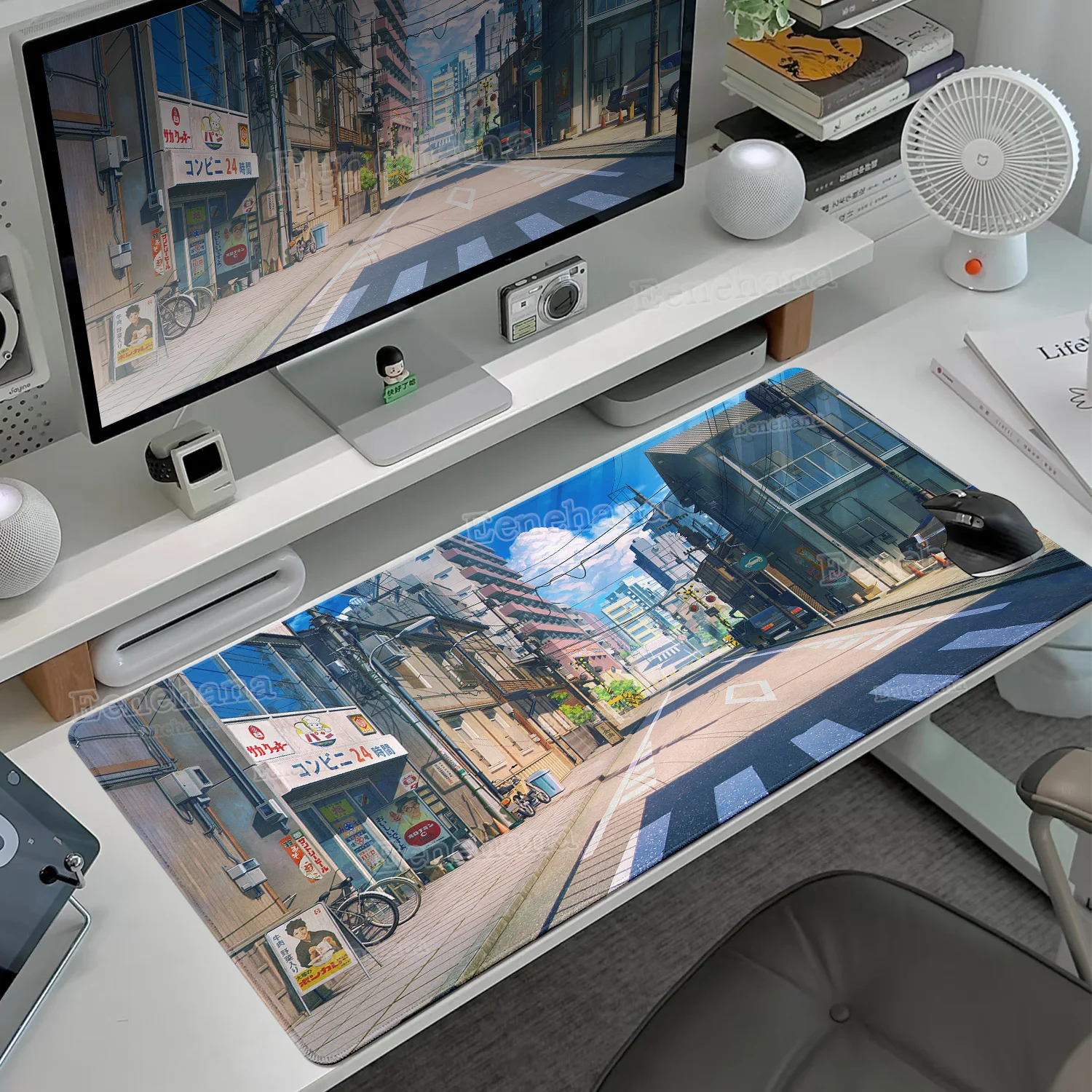 

Anime Street Mouse Pad Large Gaming Mouse Pad Non-Slip Japanese Street View Big Computer Accessories Gamer Laptop Office XXL Mat