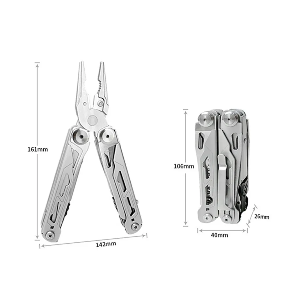 Portable Stainless Steel 30 IN 1 Multi Function Plier with Wire Cutter Outdoor Camping Survival Hand Tools Folding Knife Clamp