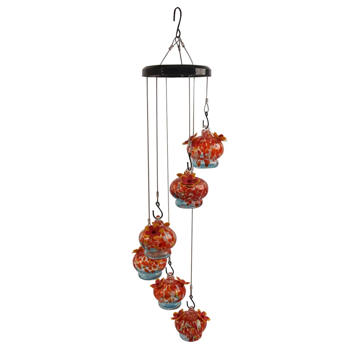 

6-Hooked Glass Window Bird Feeder with Ant Moat, Hanging Bird Feeder, Garden Decorative Bird Feeder