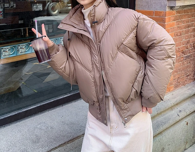 

Advanced Down and Cotton Jacket for Women's Autumn and Winter New Style Loose and Thick Warm Short Cotton Jacket