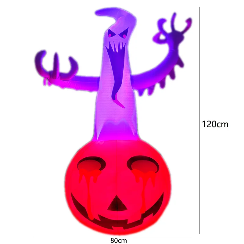 Halloween Ghost Inflatables Decorations Blow Up Scary Ghost with Build-in LEDs Outdoor Yard Decorations for Halloween Party Toys