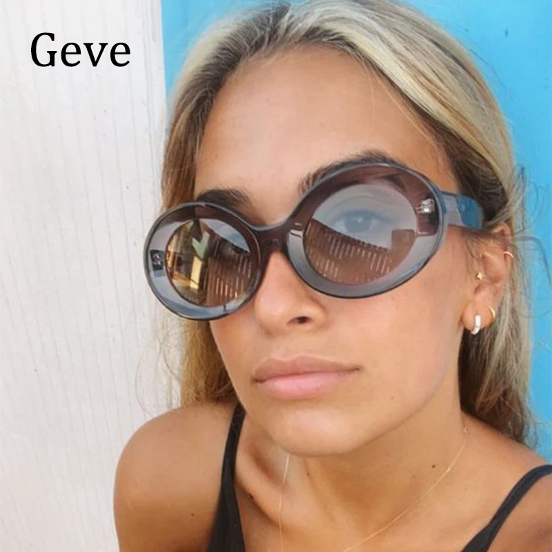 Popular Small Oval Sunglasses Women Vintage Retro Cat Eye Candy Color Ladies Sunglasses Fashion Trendy Eyewear Shades UV400