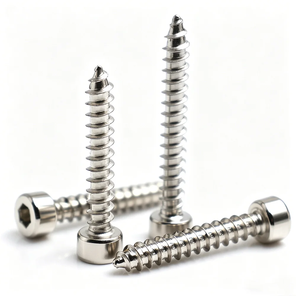 8.8 Grade Carbon Steel Allen Button Head Pointed Tail Self-Tapping Screws For Audio Speaker M1.7-M6