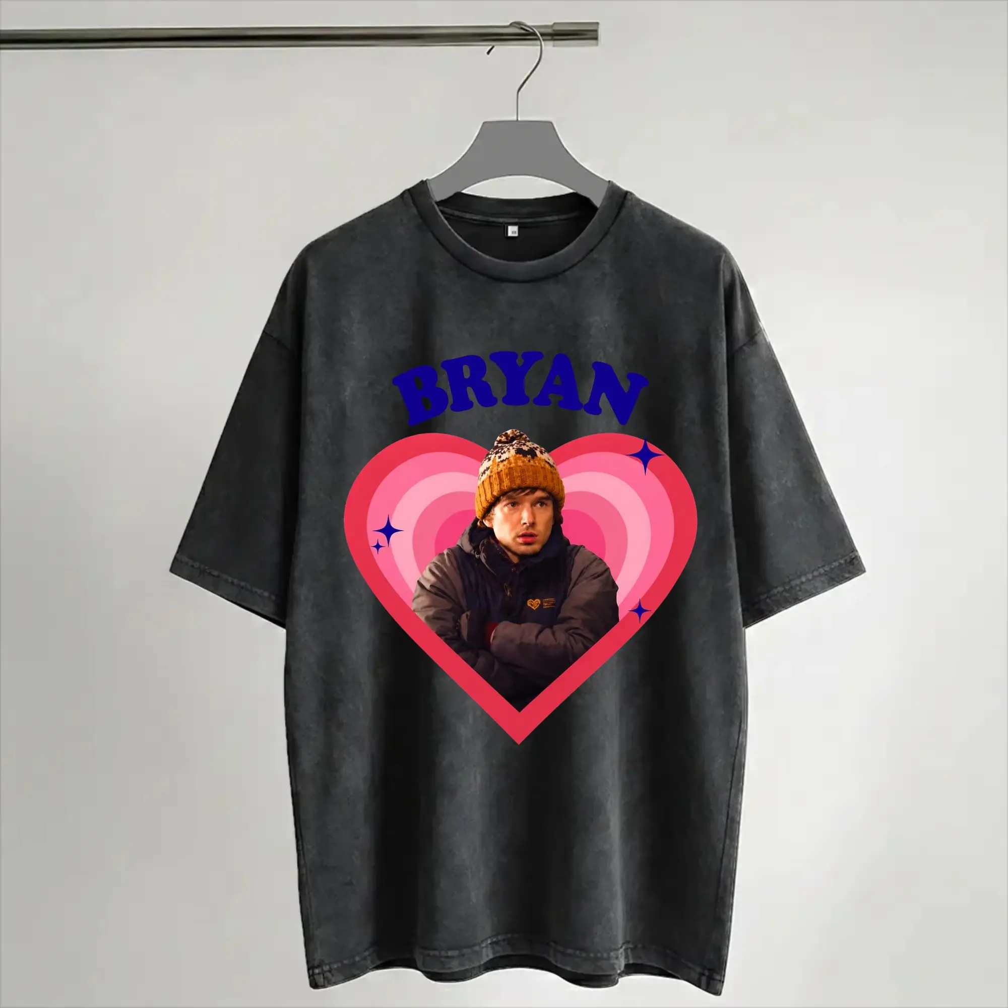 Bryan RE Austin Abrams Merch Washed T Shirt for Men Women Streetwear Hip Hop T-Shirts Printed  Tee Shirt Short Sleeve