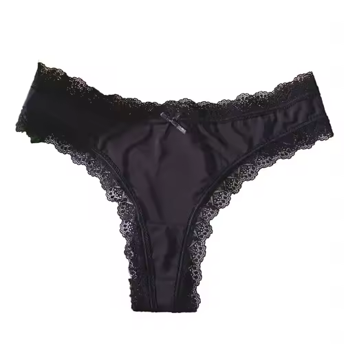 Comfortable Seamless Ice Silk Panties Cotton Crotch Thong Lace Bow Briefs Underwear Low Waist Women's Summer Panties Girl - Image 8