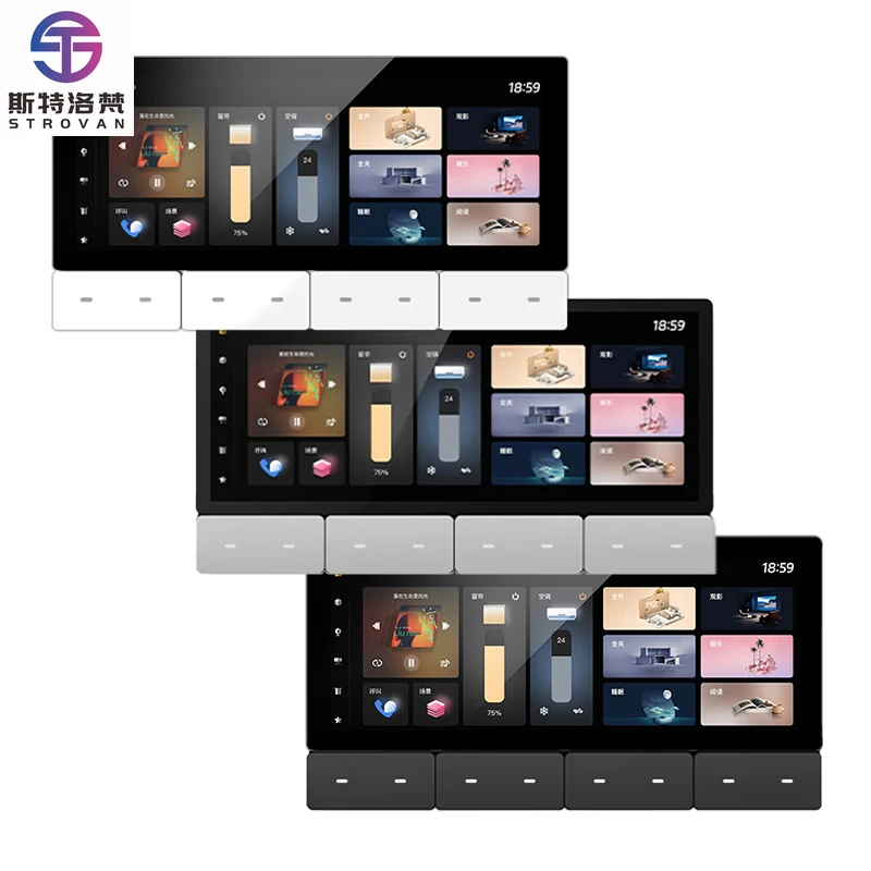 

Умная сенсорная панель управления сценариями ZIGBEE IR Bluetooth, настенные аудиоусилители, Wi-Fi, Android 11, звуковая система