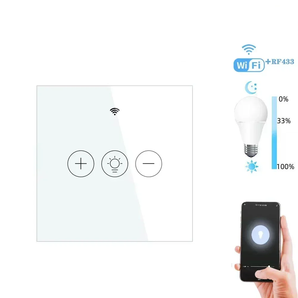 Smart WiFi Dimmer Switch Compatible With For Tuya Wireless Touch And Voice Controlled Lamp Switch For Flexible Light Management
