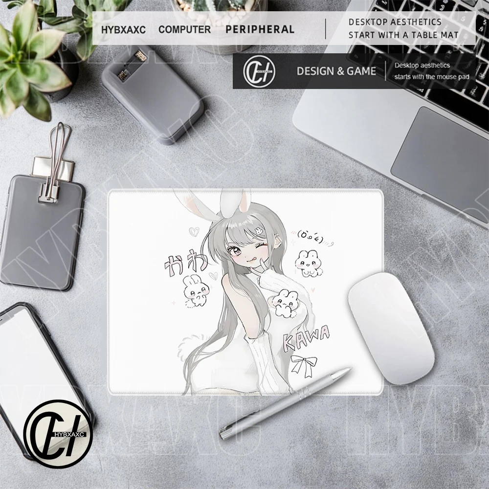 

Милый дизайн аниме кролик девушка игровой коврик для мыши геймерский коврик для клавиатуры аксессуары для ПК настольный коврик коврик для мыши Kawaii милый настольный коврик