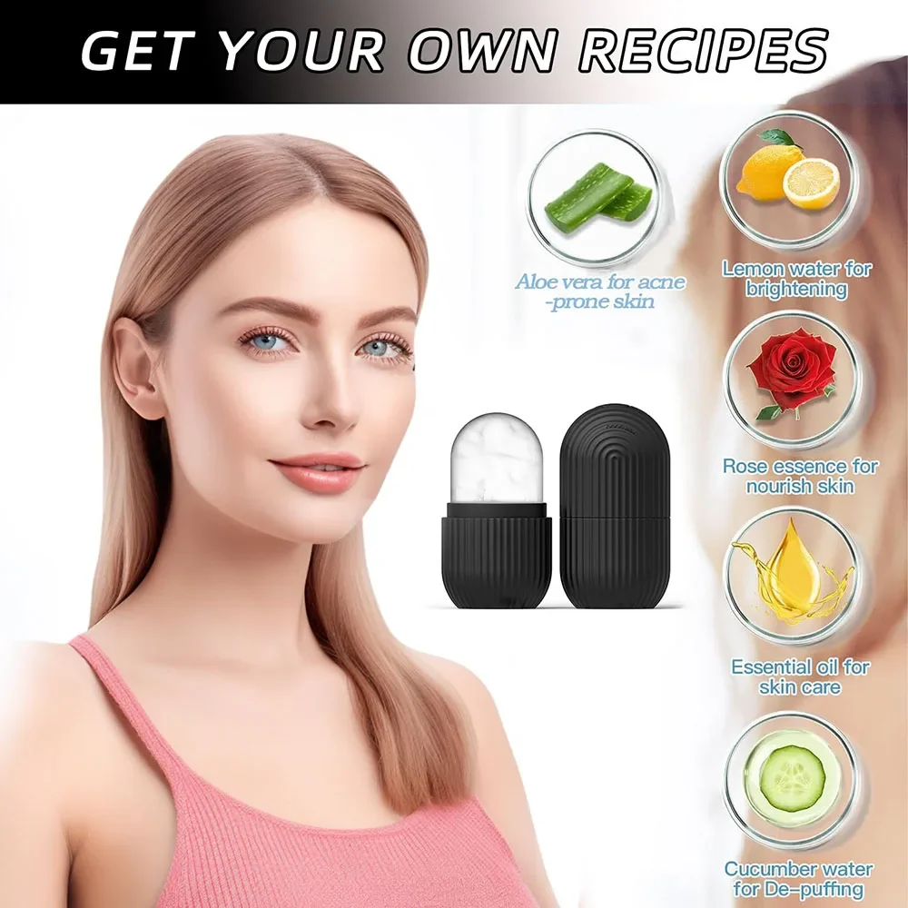 얼굴과 눈을 위한 아이스 롤러, 아이스 페이스 롤러, 얼굴 미용 아이스 롤러 스킨 케어 도구, 아이스 페이셜 큐브, 실리콘 아이스 몰드