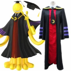 Anime Assassination Classroom Korosensei Cosplay Costume Cloak Cape Robe Tie Hat Party Suit Teacher School Uniform Women Men