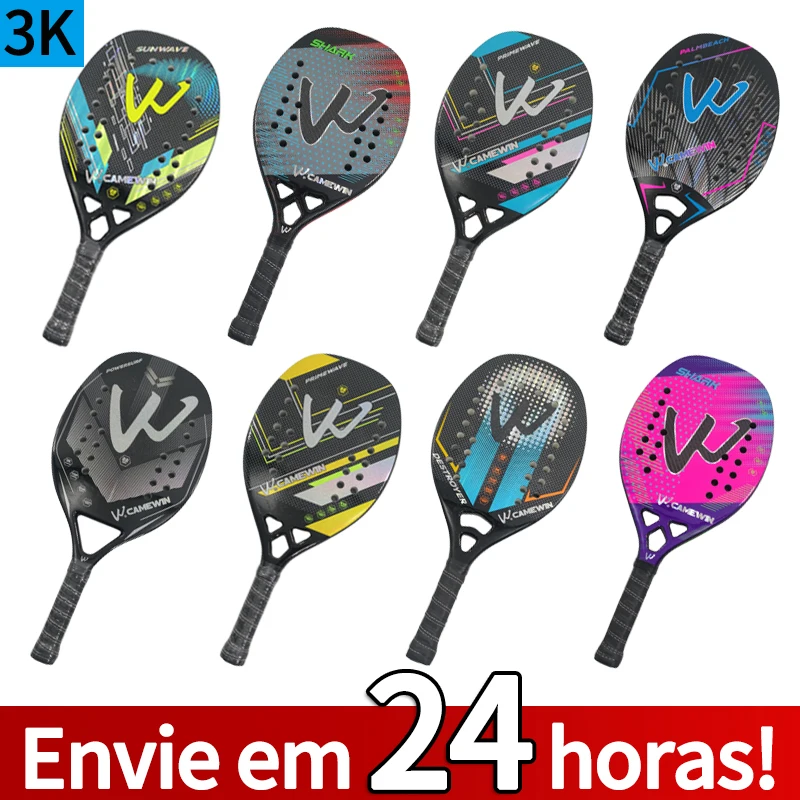 Tennis racket 3k Beach tennis racket Paddle racket Padel racket Full carbon fiber rough surface With protective bag gift 2023