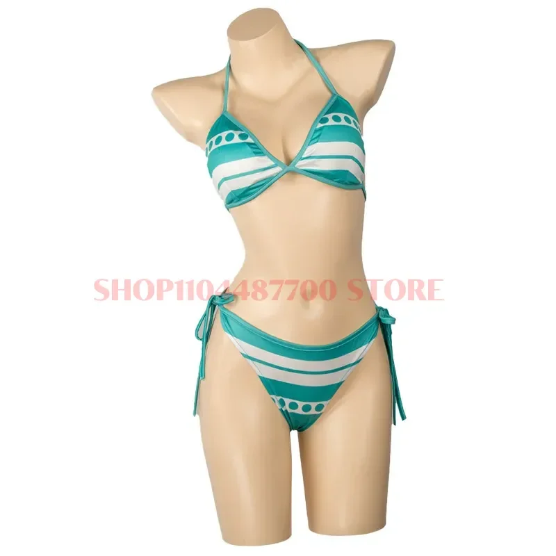 

Anime Cosplay Costumes Nami Sexy Swimsuit Women Girl Bikini Suspenders Underwear Swimming Pool Party Bra Bathrobe Kimono Dress