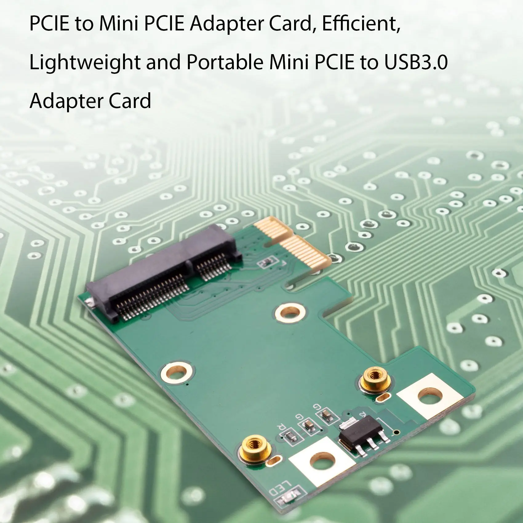 PCIE para cartão adaptador Mini PCIE, eficiente, leve, portátil, USB 3.0