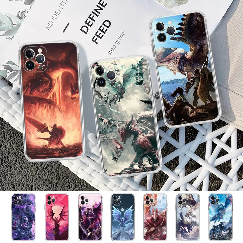 Game Monster Hunter Phone Case For iPhone 15 11 12 13 14 Mini Pro Max XR X XS TPU Clear Case For 8 7 6 Plus SE 2020