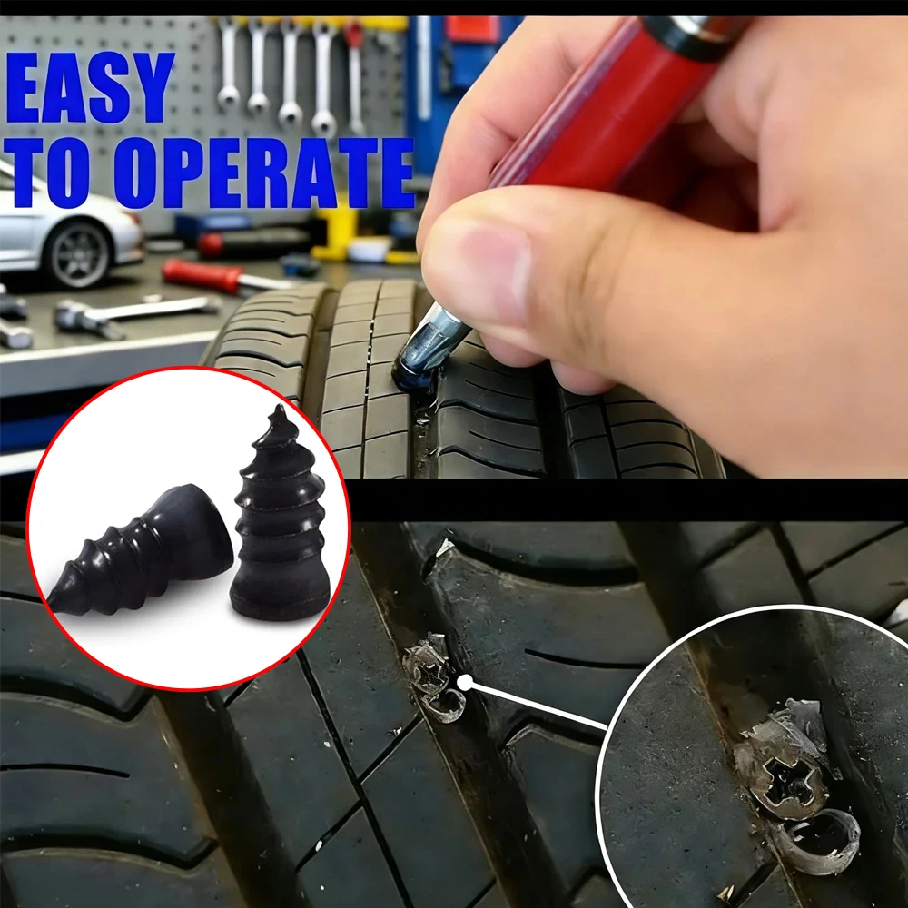 Vacuum Tyre Repair Nail Tire Puncture Self-tapping Screw Motorcycle Fitting Tubeless Wheel Repairs Punctures Kit Patches for Car