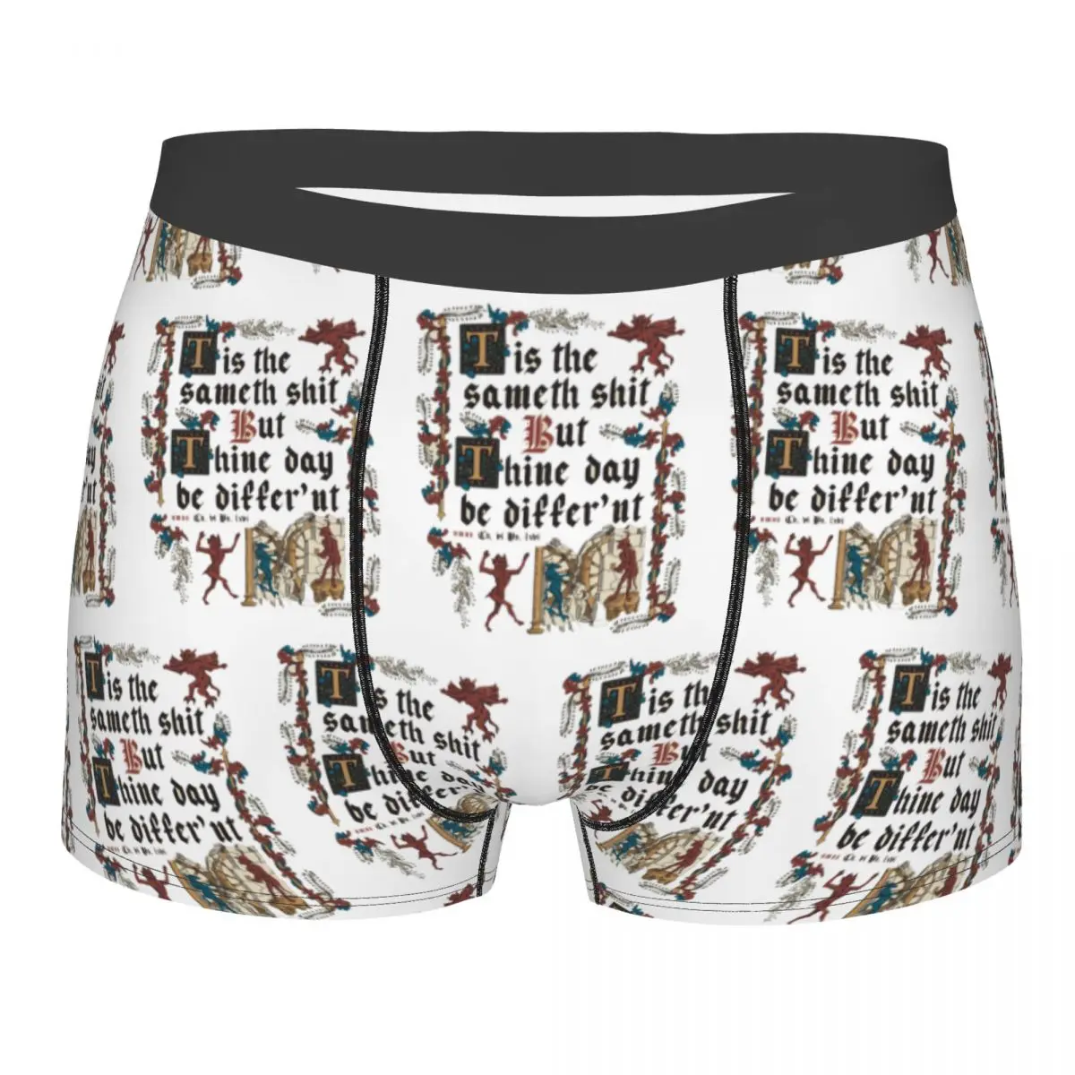 Boxer Underpants Shorts Same Shit Medieval Style English History Panties Men's Ventilate Underwear for Homme Man Boyfriend Gift