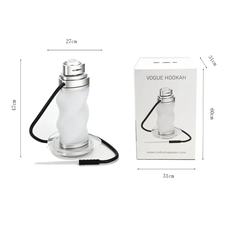 LED Rotating Hookah Set for Bar KTV Dubai Single Tube Vapor Hookah with Colorful Lighting
