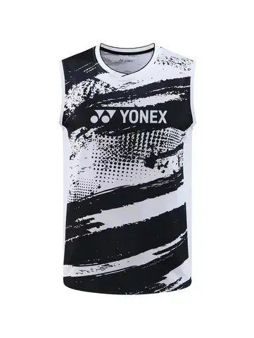 Yonex 남녀공용 배드민턴 세트 민소매 조끼, 통기성 땀 흡수, 속건성 트레이닝 세트 탑, 2024 신상