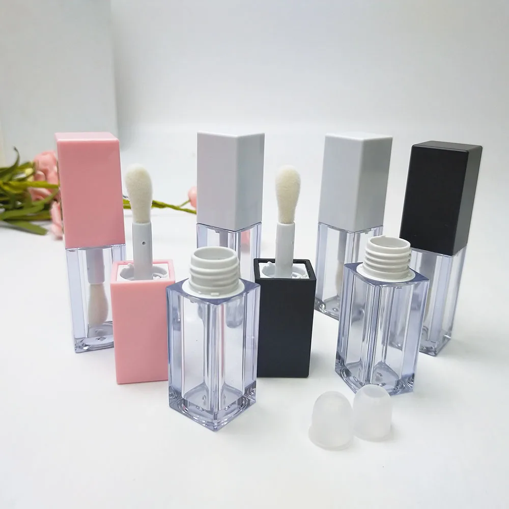 New 5ml Square Lip gloss Tubes Big Brush Cosmetic Containers Wholesale Makeup Beauty Lipstick Lip Balm Packing Bottles