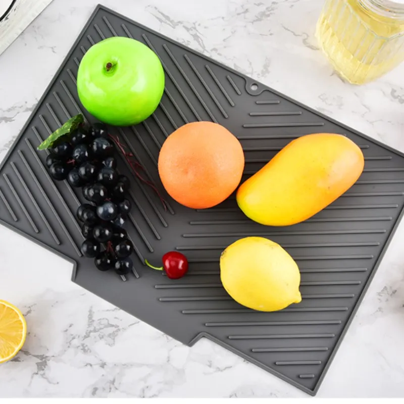 Silicone Draining Pad Drying Mat Pots Dish Drain Mat For Kitchen Tableware Non-slip Mats Anti-scald Coaster Kitchen Utensils