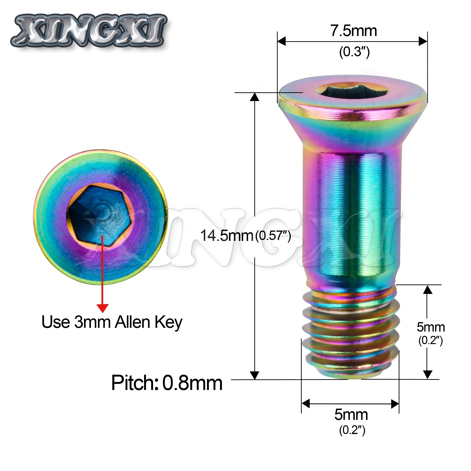 Xingxi 5Pcs Ti Titanium M5x14.5mm Guide Wheel Screw Bicycle Bike Rear Derailleur Jockey Bolt New Product Concessionary