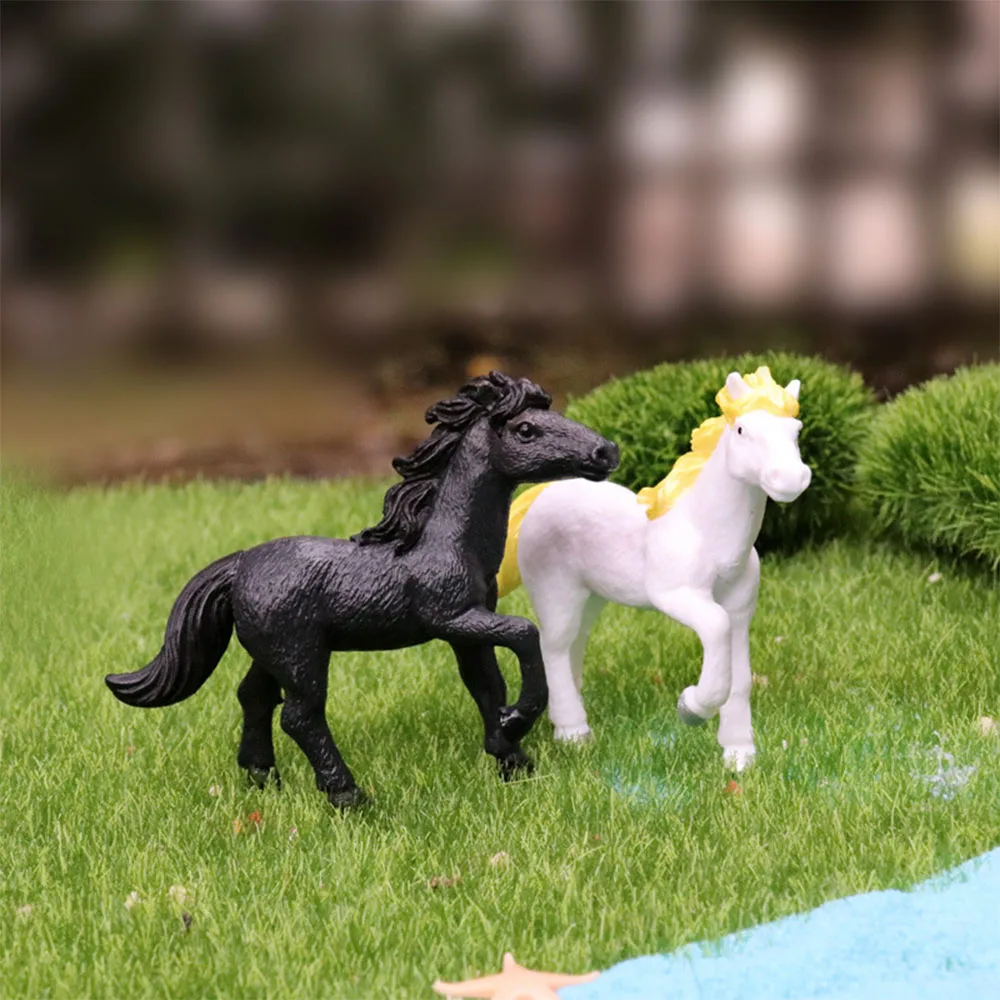 Pferde-Kuchendekoration Realistische Pferdefiguren Laufende Tierfiguren Mini-Scheunenspielzeug für Kinder Cowboy-Geburtstagsparty-Zubehör – Detail 2