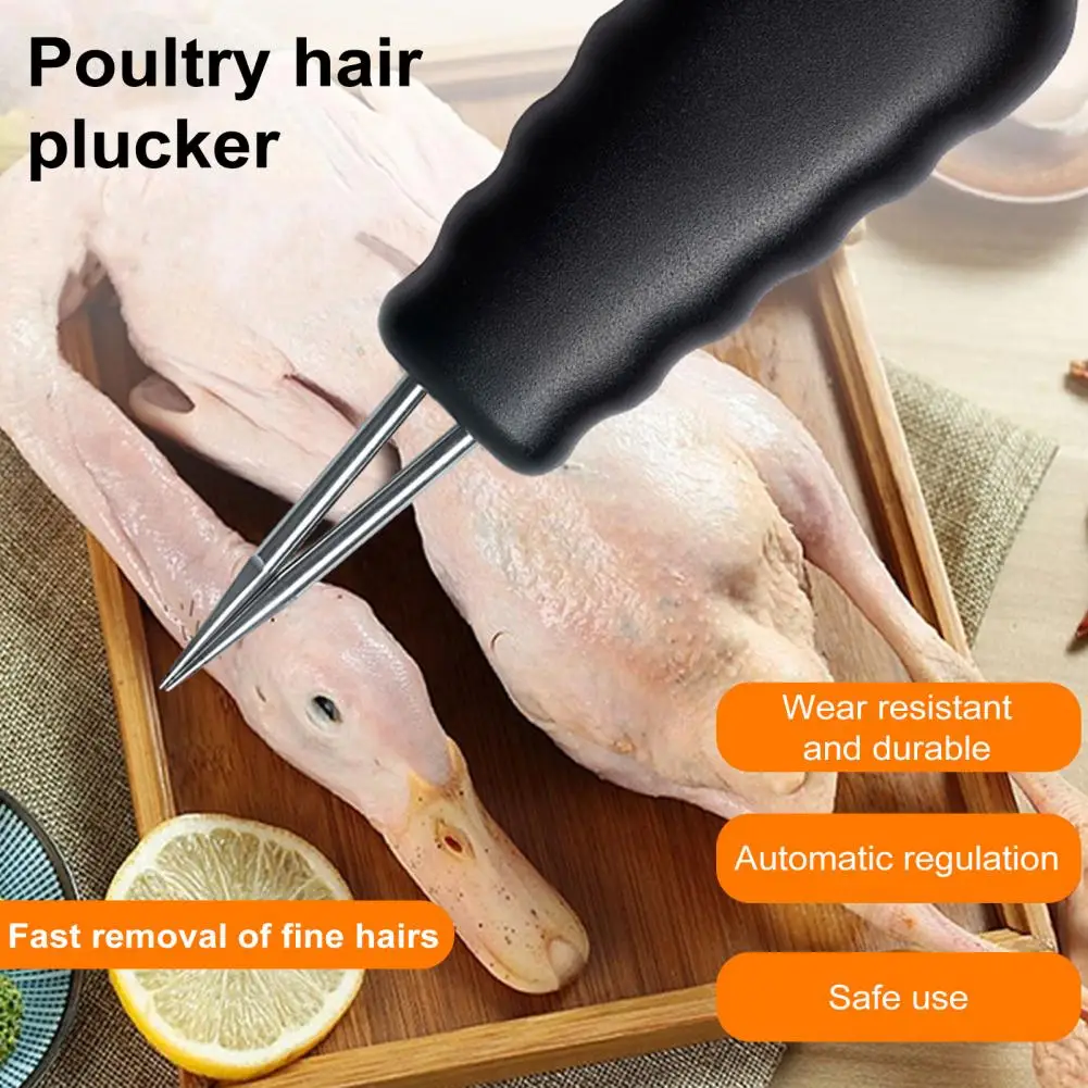 Electric Poultry Plucker Handheld Chicken Feather Plucker Compact Rechargeable Poultry Plucker with Automatic Short Hair Removal