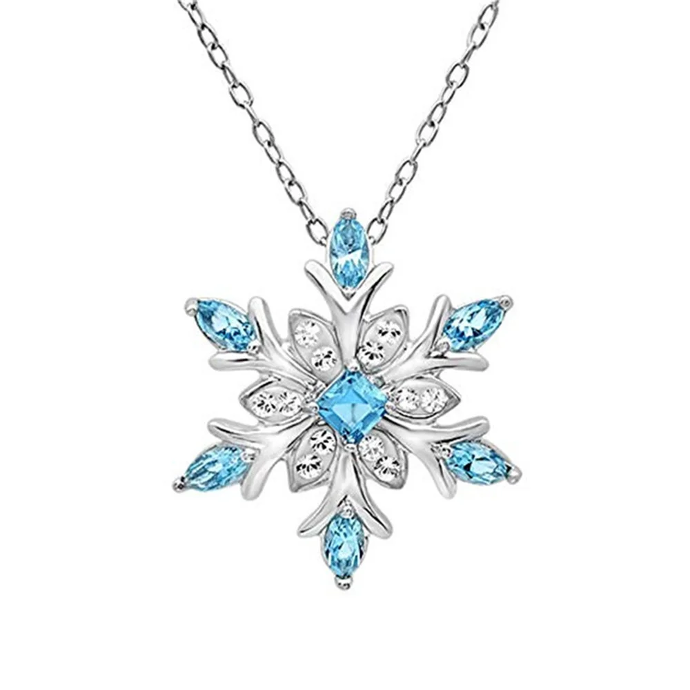 Exquisite Snow Pendant Necklace for Women Men Elegant Snowflake Pendant DIY Jewelry Accessories Birthday Party Gift Couple Gifts