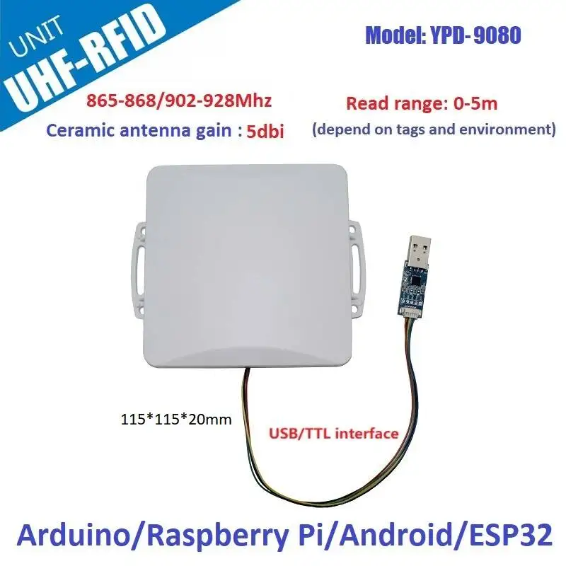 

UHF RFID Module Ardunio Reader Micro USB RFID UHF Module TTL Uart For Raspberry Pi Board Kit SPI Embedded System