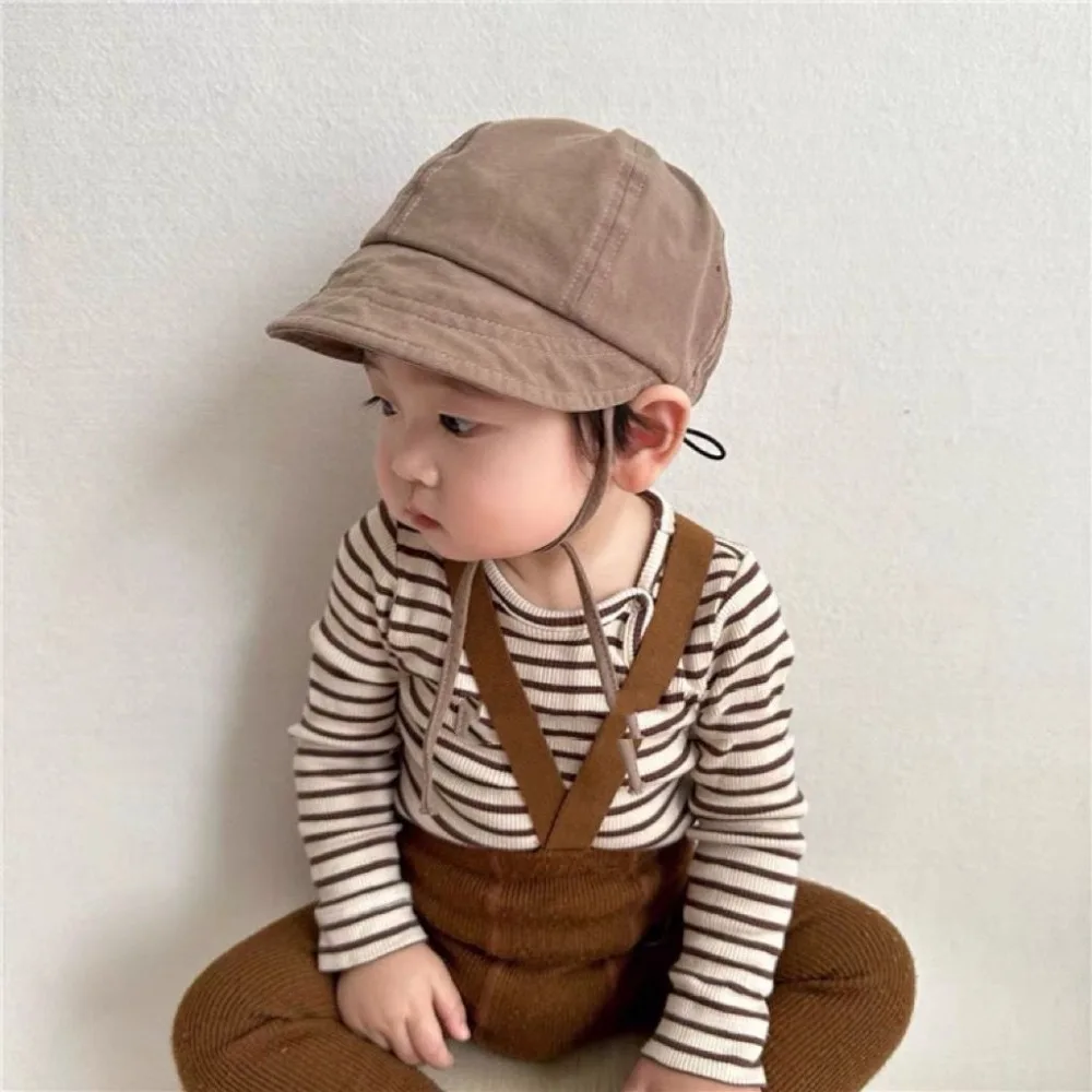 Summer Baby Sun Hat Korean Solid Color Infant Baseball Cap Outdoor Adjustable Drawstring Lace-up Kids Bucket Hats