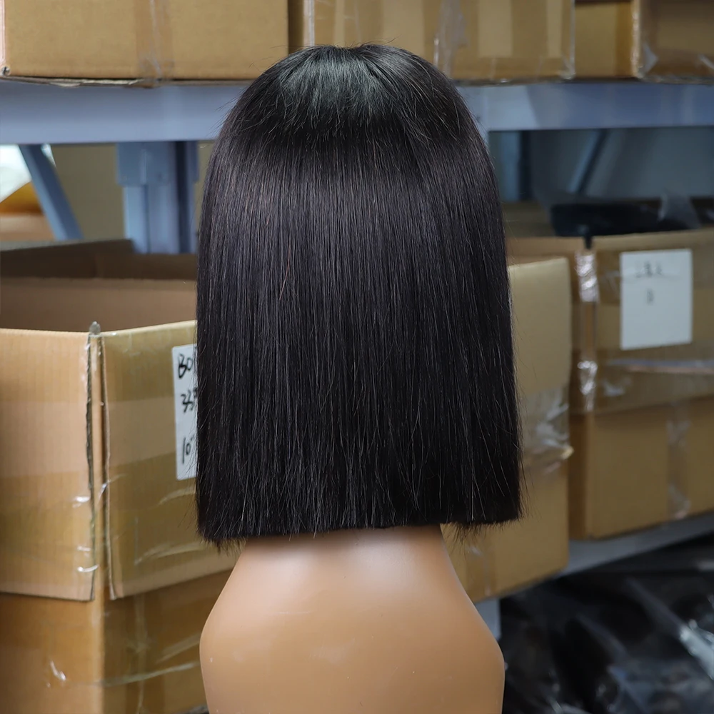 12A Vietnamese Hair Wigs SDD Bone Straight Bob Wigs 10 12 14inch Natural Black 100% Human Hair Wholesale Factory view 3