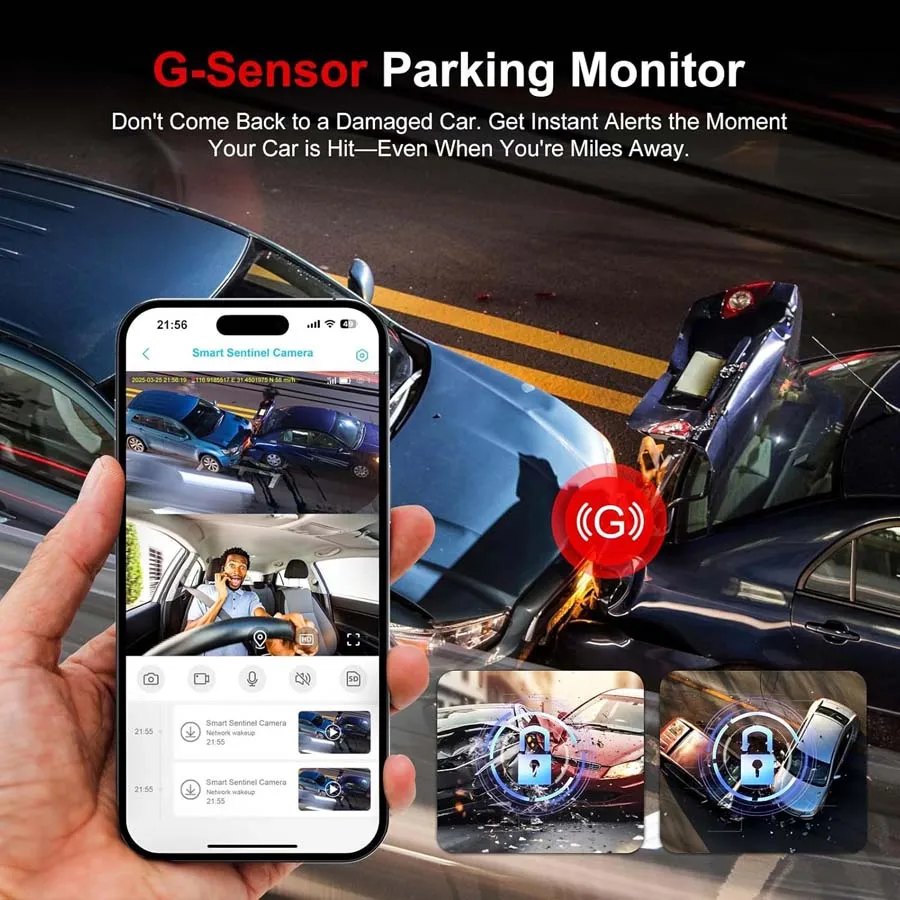 PEGATISAN 4K 4G LTE Dash Cam Dual Lens Car DVR, Human Detection GPS, 24/7 Parking Monitor Remote Live View, 6 Month Long Standby