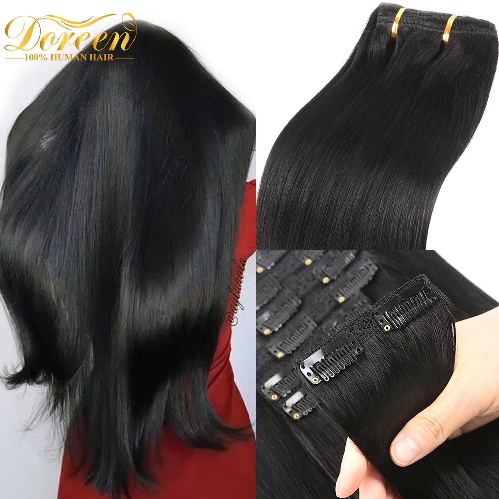 Doreen 160G 200G 240G Volume Series Remy European Human Hair Clip In Extensions Hairpieces Full Head16 to 24 Inch Clip Hair Sale