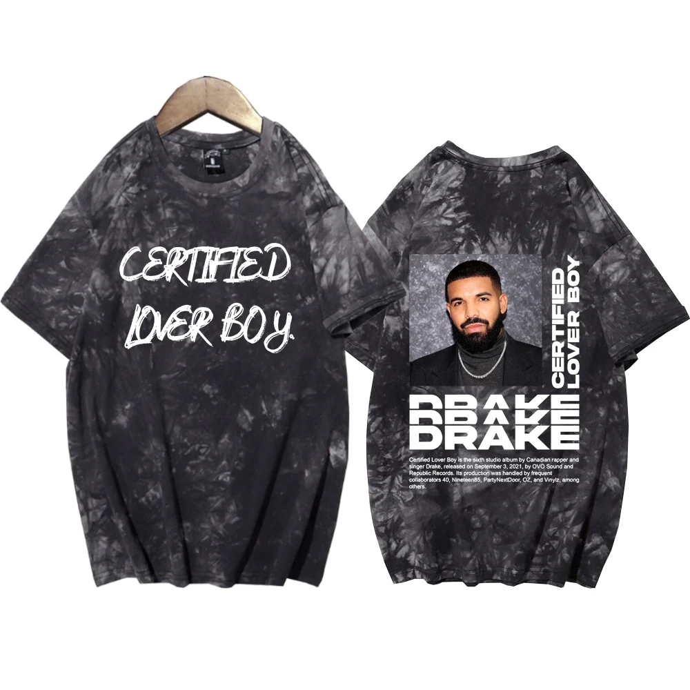 

Certified Lover Boy Drake 2024 Tie Dye Shirts Man and Woman Harajuku Summer Casual Tee Tops Regular Unisex Oversized Shirt