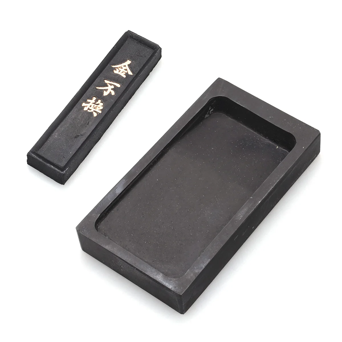 2pcs 5 Inch Natural Inkstone Premium Traditional Chinese Calligraphy Grinding Smooth Dense Stone Wavy Surface Durable For