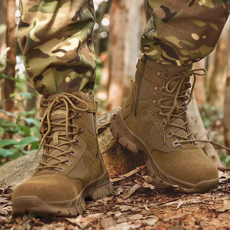 

Походная обувь, мужские ботинки, прочная повседневная спортивная обувь со средним верхом на шнуровке, уличные удобные армейские ботинки на толстой подошве, мужские ботинки
