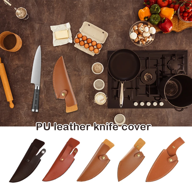 Knife Sheath Multi-function Tool Knife Protective Cover Leather Sheath Camp Outdoor Carry Flashlight Case Belt Loop Case