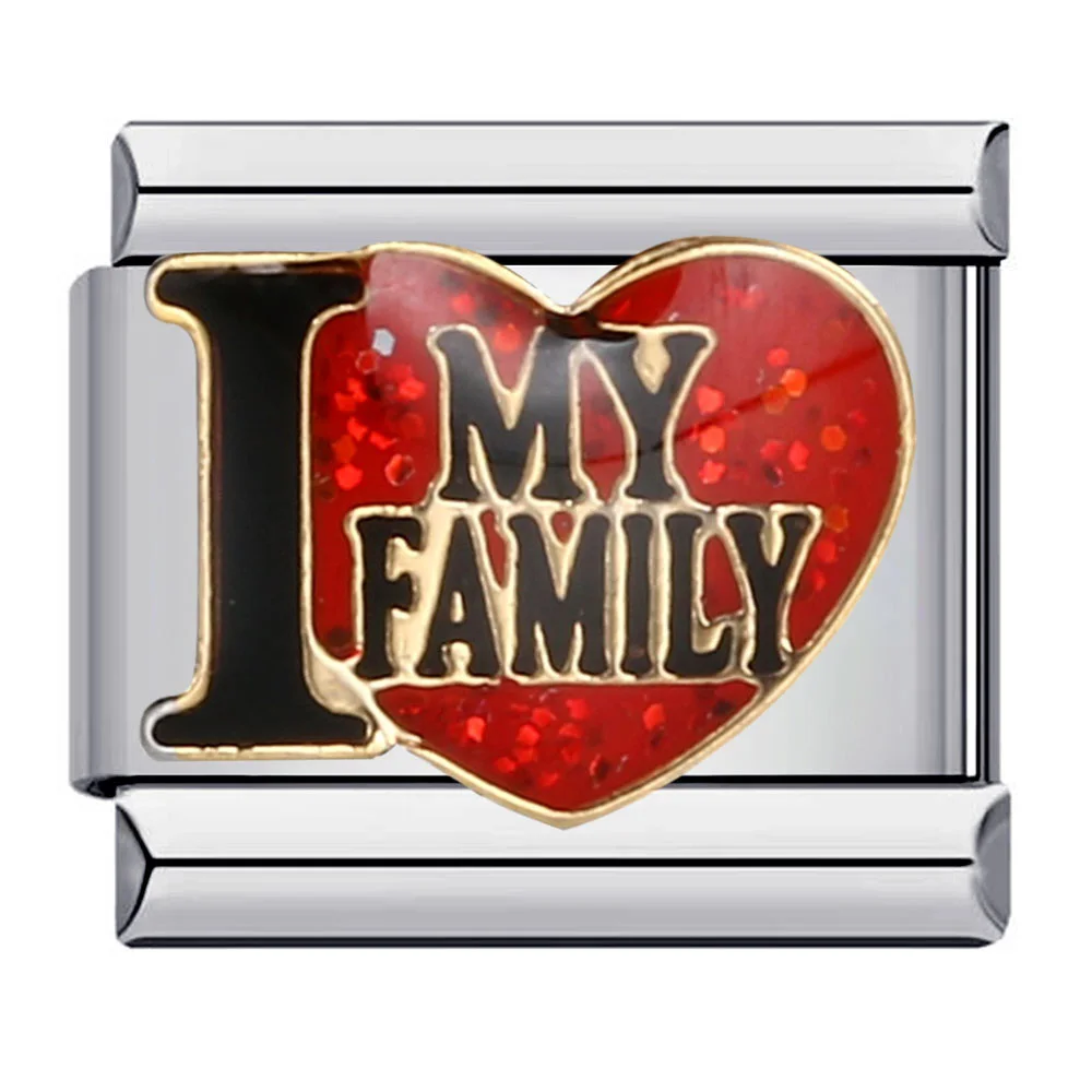 Valentinstag Romantische Süße Rote Liebesherz-Buchstaben Italienische Charm-Elemente Passend für 9mm Edelstahl-Armband Schmuck DIY-Herstellung – Detail 4