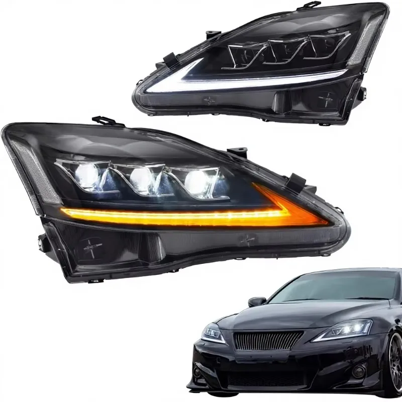 55W 12V Led Headlights For Lexus IS250/IS250C/IS350/IS350C/IS220d/ISF 2006-2012/2008-2014 Sequential Indicator Clear
