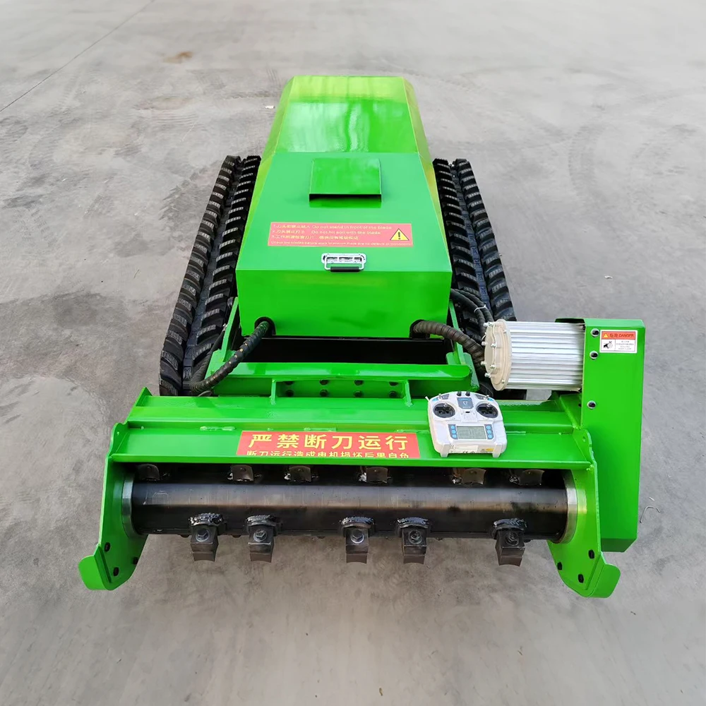 Industrial Remote Control Crawler Mower 72V Electric Flail Mulcher for Photovoltaic Solar Farm Vegetation Clearing